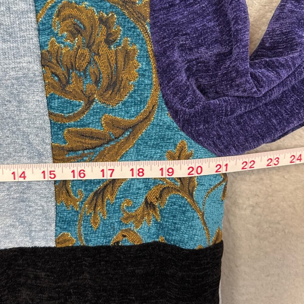 Vintage Tapestry Jacket Patchwork Szm Indigo Moon… - image 5